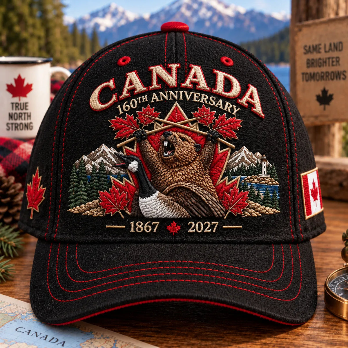 🍁🇨🇦 160 Years of Canadian Heritage – 1867–2027 Embroidered Commemorative Cap