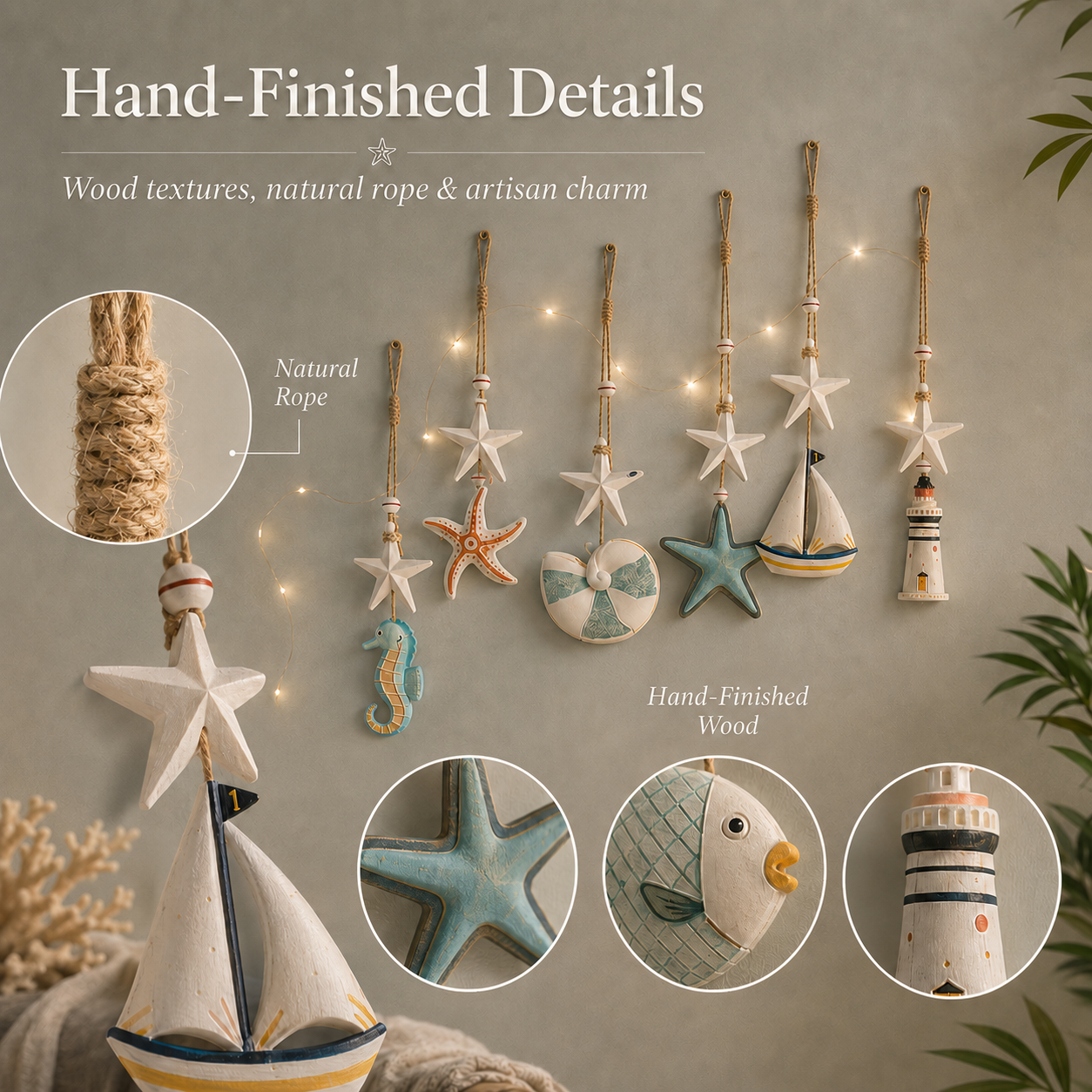 ✨Seaside Glow Wall Hangings — Set of 7