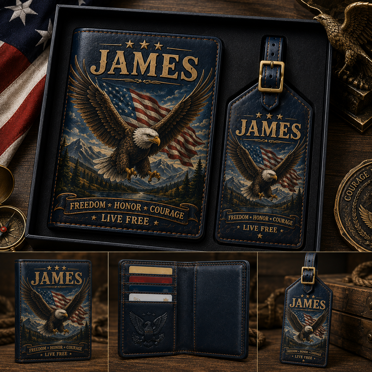 Personalised Men’s Passport Cover and Luggage Tag Set — The Perfect Gift for Him