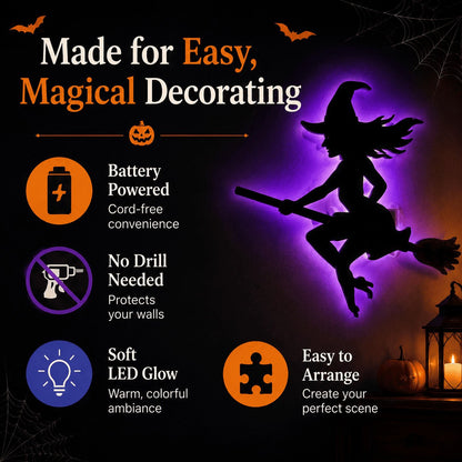 🔥Last Day 50% OFF 🎃 Halloween LED Silhouette Wall Light Stickers