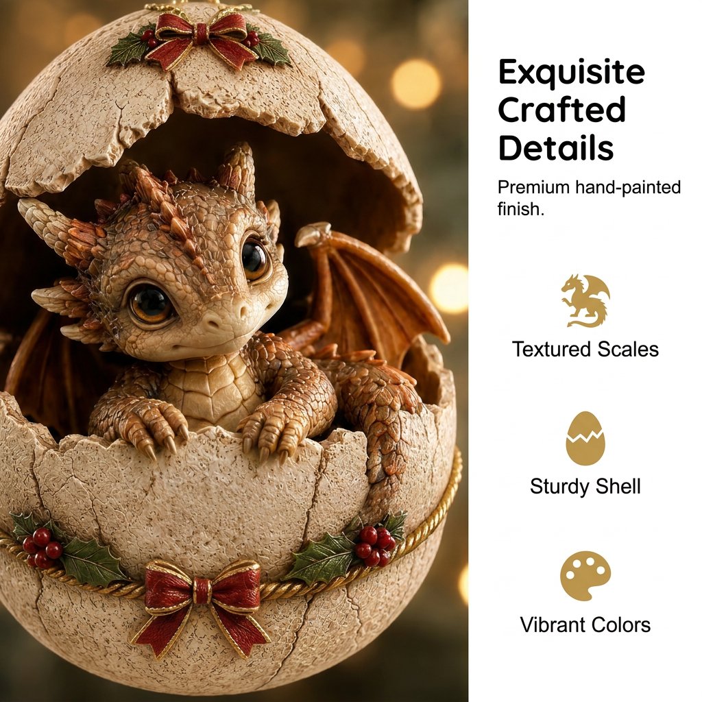 🐉🔥 Legendary Dragon Hatchling Egg Ornament