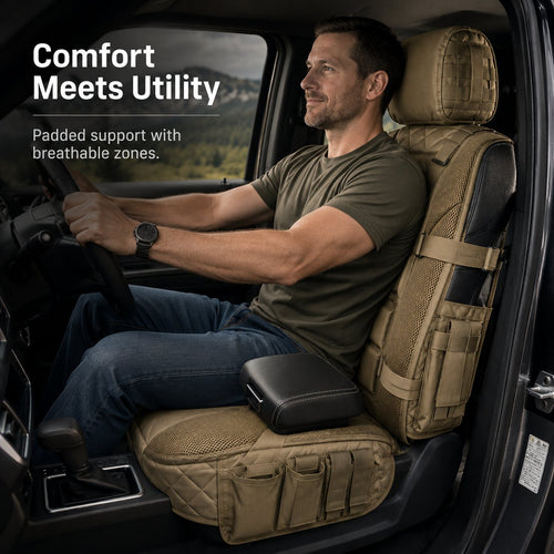 Tactical Car Seat Cover Organizer – Rugged Protection & Smart Storage