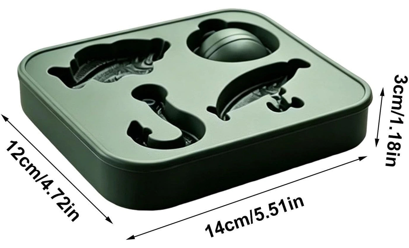 Fishing Legends Ice Mold dimensions 14 by 12 by 3 centimeters