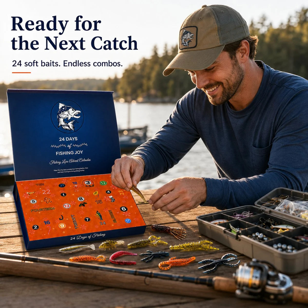 Christmas Fishing Lures Advent Calendar ready for the next catch