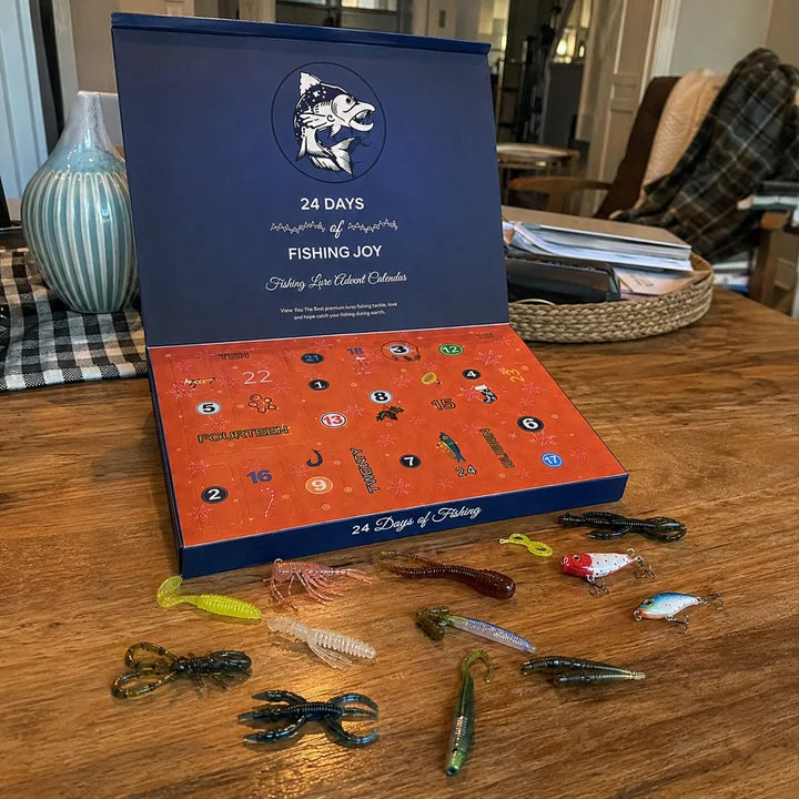 Customer review photo of fishing lure advent calendar on a table
