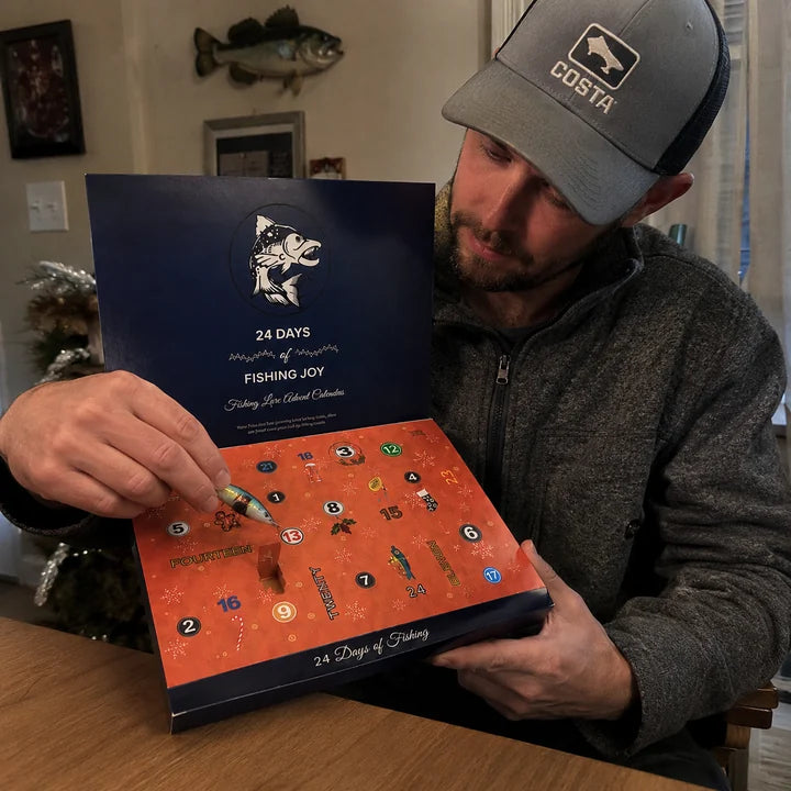 Customer review photo opening the fishing lure advent calendar