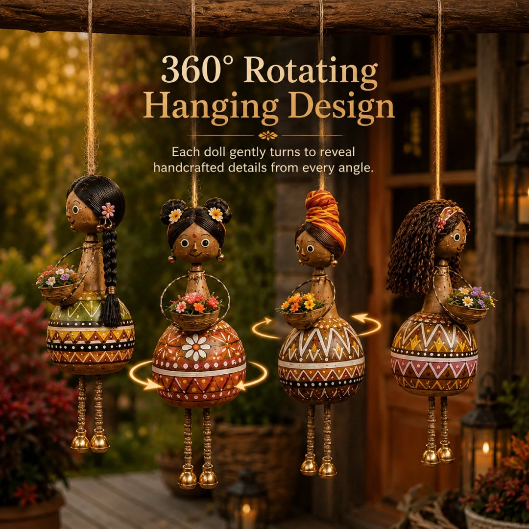 360 degree rotating hanging doll ornament design