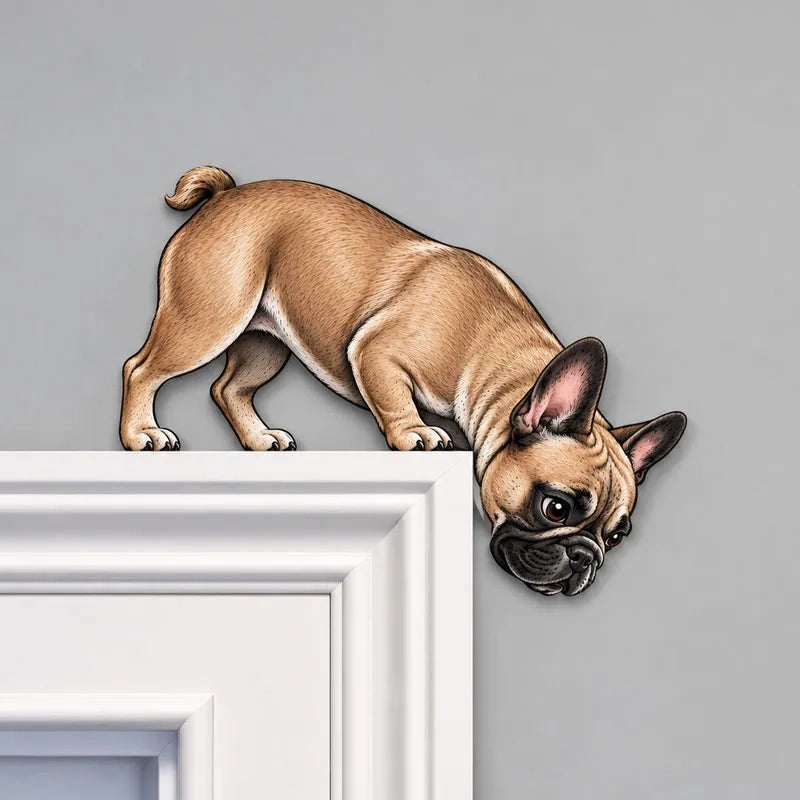 🐶👀 Peeking Pup Doorway Topper – Playful Dog Accent for Pet-Loving Homes