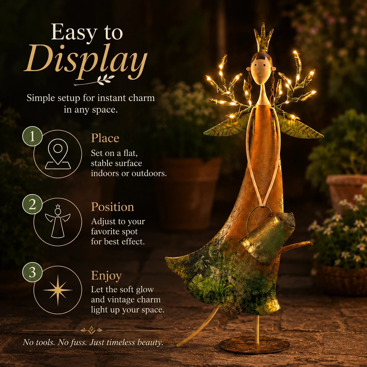 Easy display guide for Twilight Glow Garden Girl
