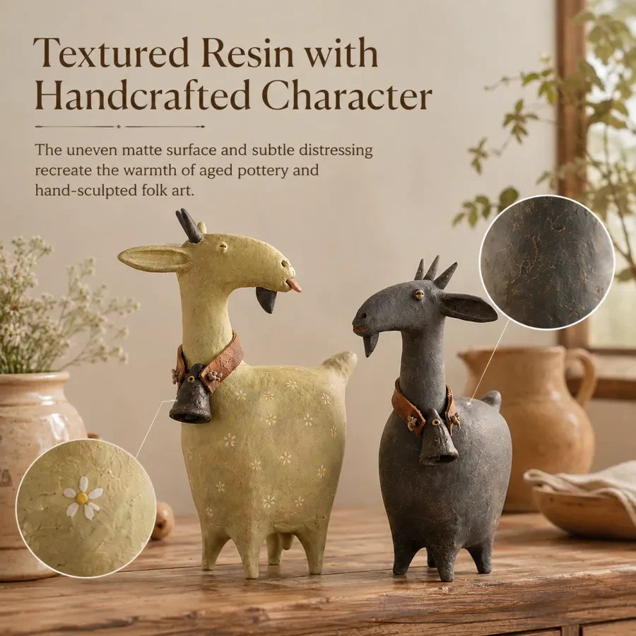 Textured resin surface with handcrafted character