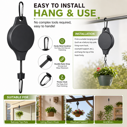 🌸 Buy one get one free 🌸Plant Pulley Set for Garden Baskets Pots, Birds Feeder🐦