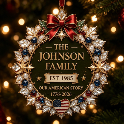 🔥🎁America 250 Crystal Patriotic Christmas Ornament