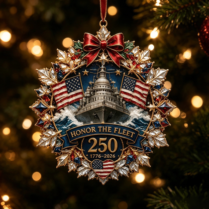 🔥🎁America 250 Crystal Patriotic Christmas Ornament