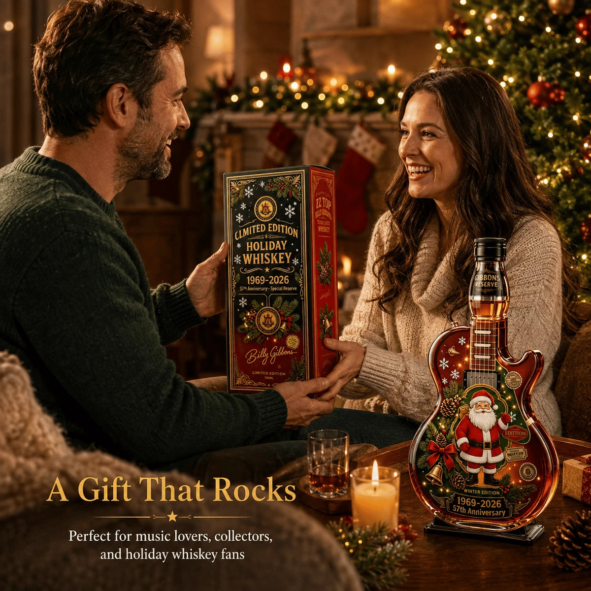 Christmas guitar collectible presented as a holiday gift