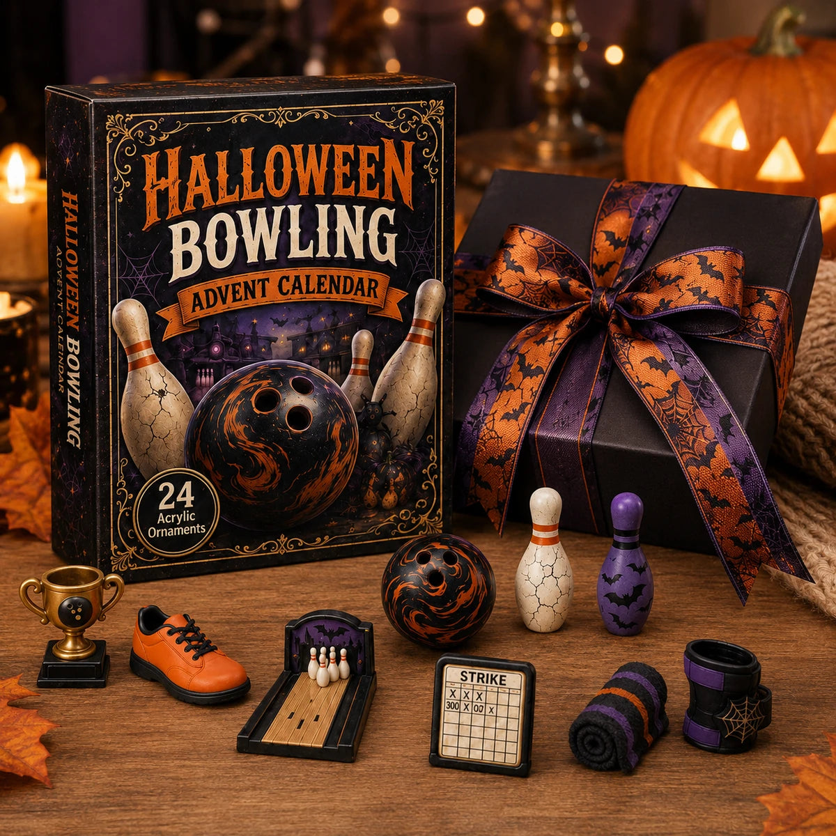 Halloween Bowling Advent Calendar gift scene