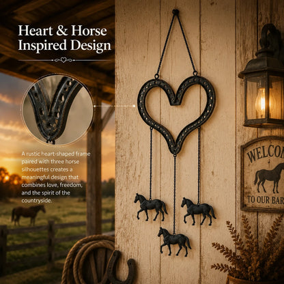 Rustic Heart Horse Hanging Decor