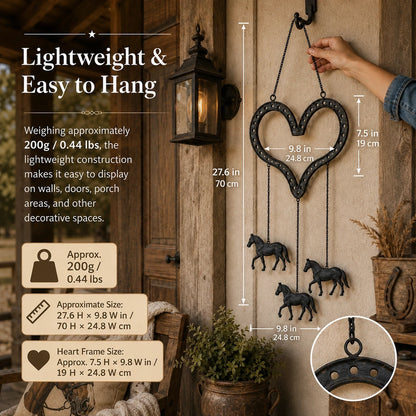 Rustic Heart Horse Hanging Decor
