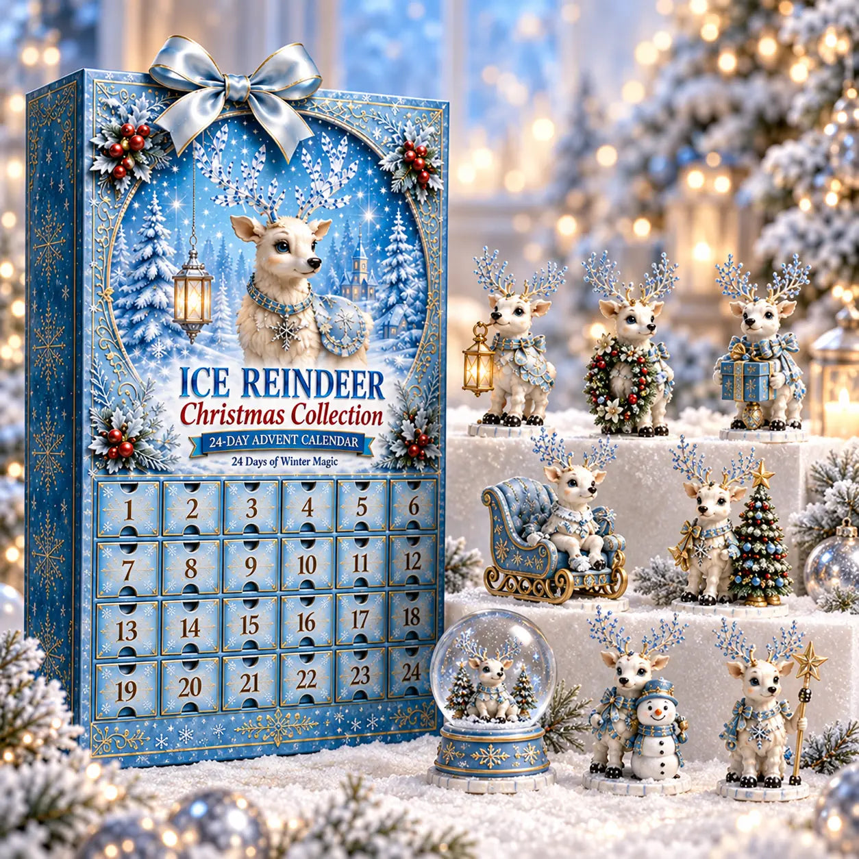 Ice Reindeer Christmas Collection 24-day advent calendar and figures