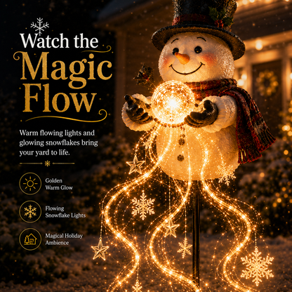 🎄49% OFF🎄 Snowman Magic Fountain™-Flowing Snowflake LED Christmas Garden Light❄️