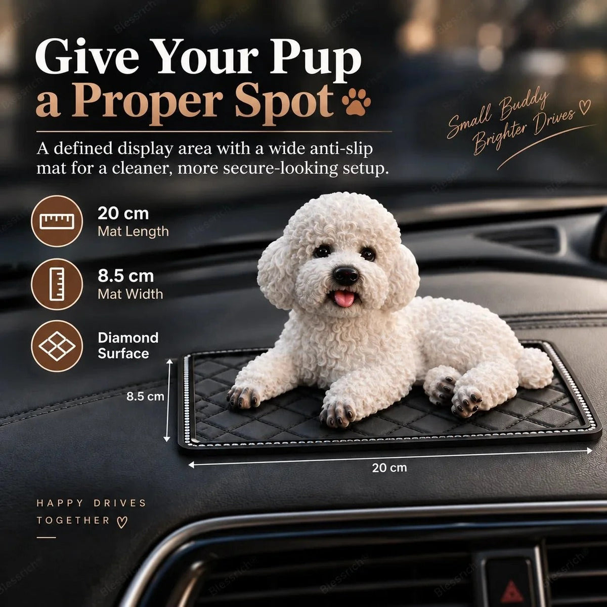Poodle Car Ornament – The Cutest Dashboard Upgrade 🐶✨
