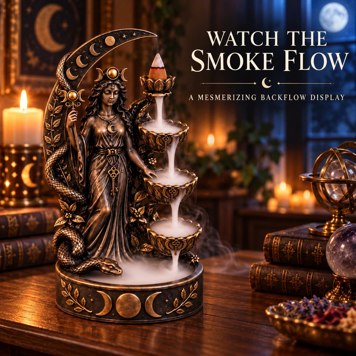 Backflow smoke cascading through the celestial incense burner