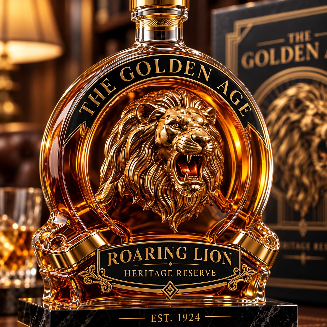 Roaring Lion Heritage Decanter close-up detail