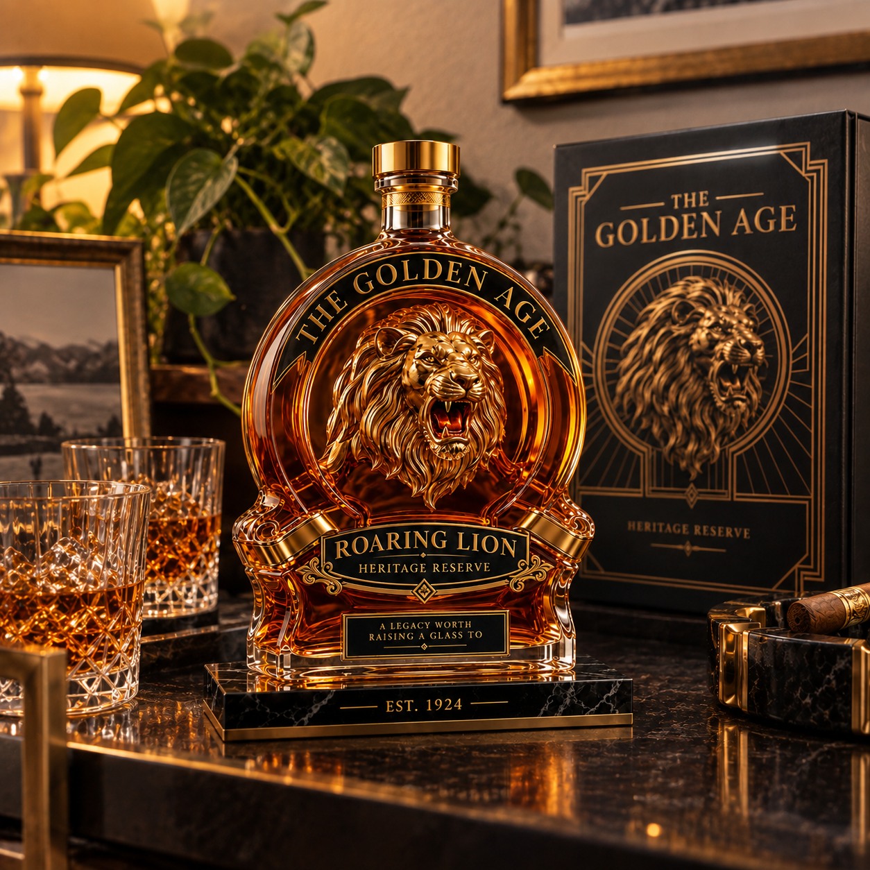 Customer-style review image for Roaring Lion Heritage Decanter