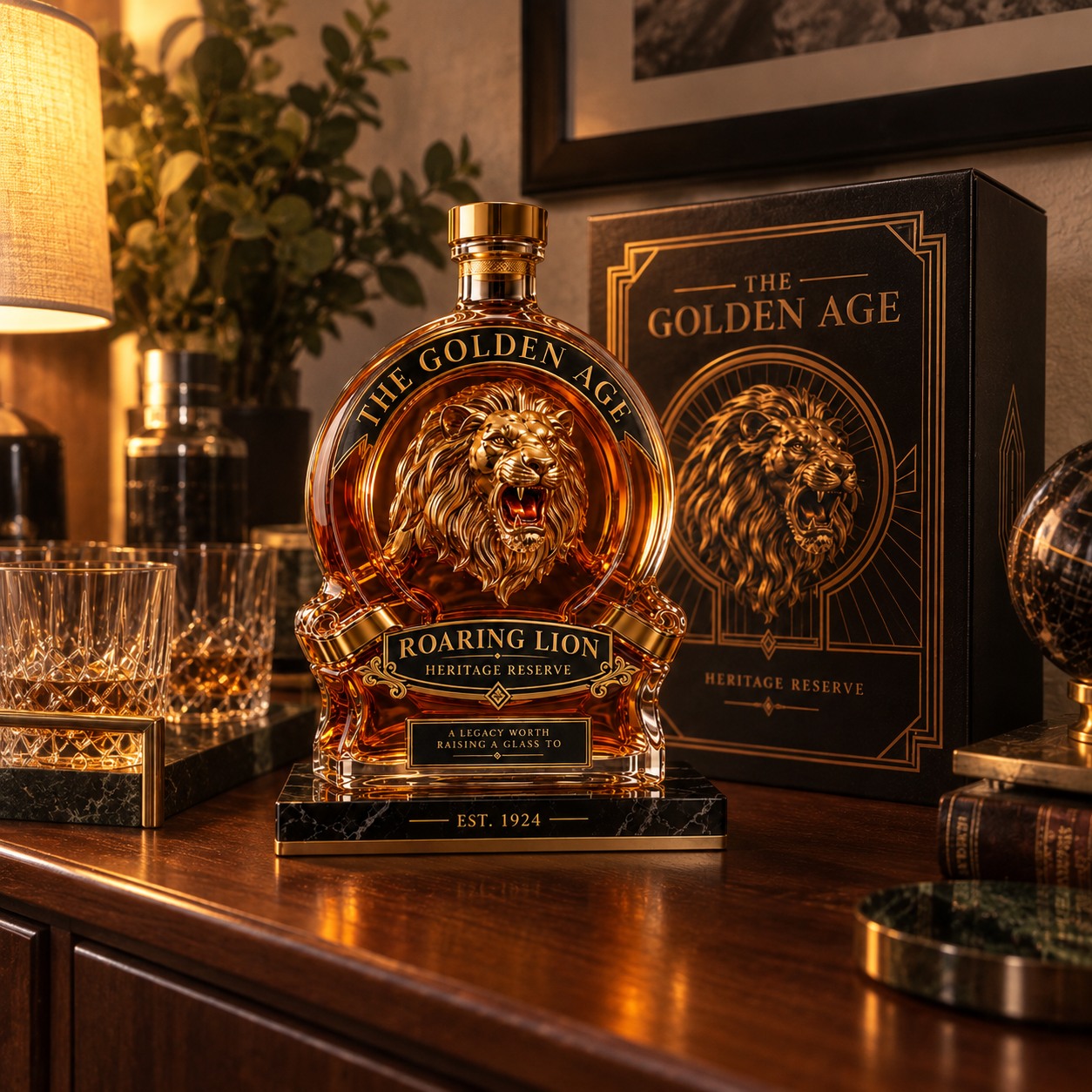 Customer-style display image for Roaring Lion Heritage Decanter