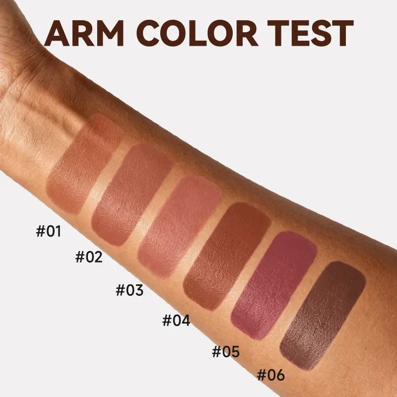 Brown matte lipstick collection and finished lip looks