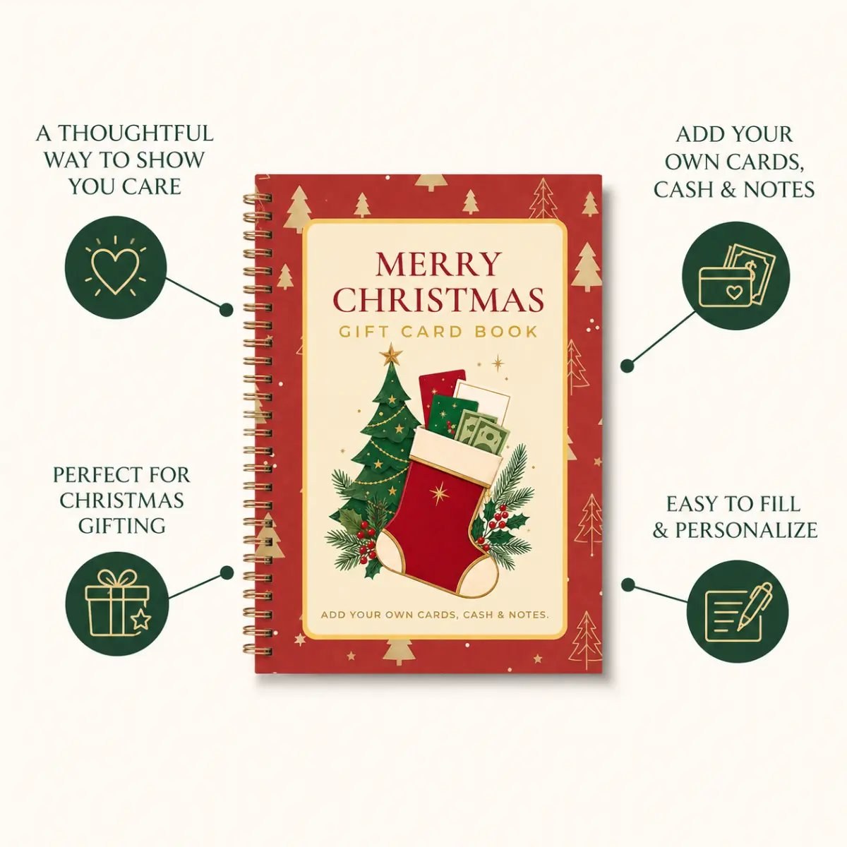 Thoughtful Christmas gift card book