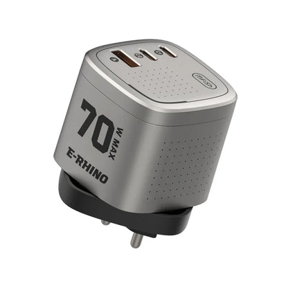 🔋Global Travel Charger (70W, 3-Port, GaN, Integrated Rotary Plug)