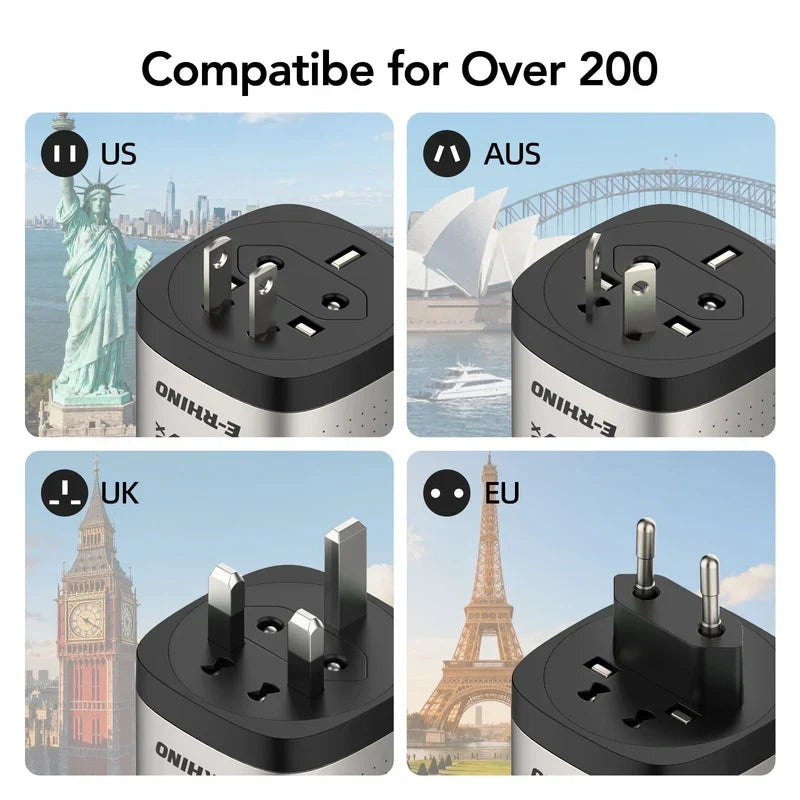 🔋Global Travel Charger (70W, 3-Port, GaN, Integrated Rotary Plug)