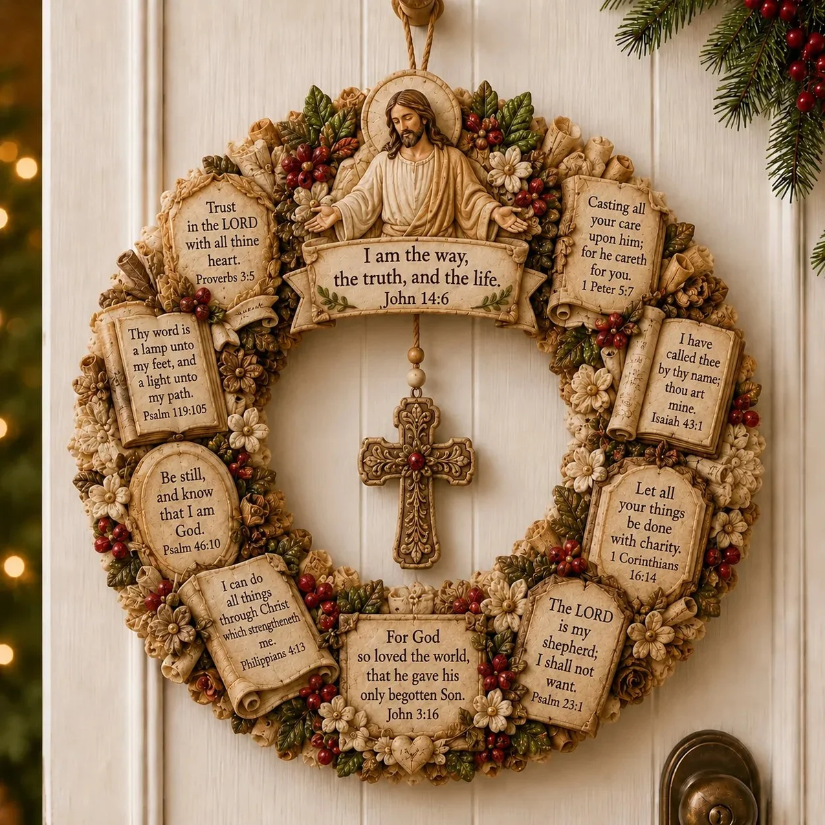 ✨❤️ Christian Scripture Wreath Wall Hanging
