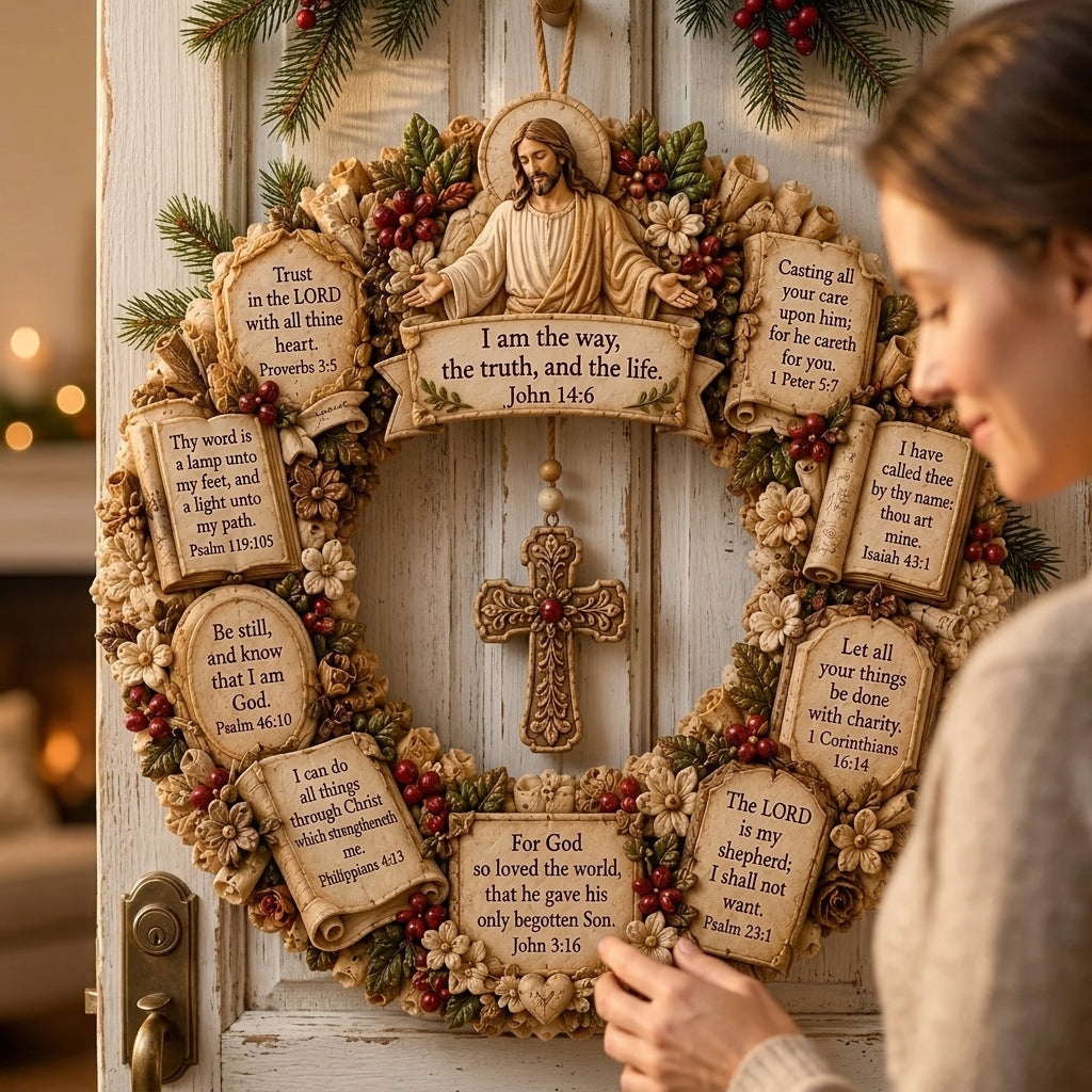 ✨❤️ Christian Scripture Wreath Wall Hanging
