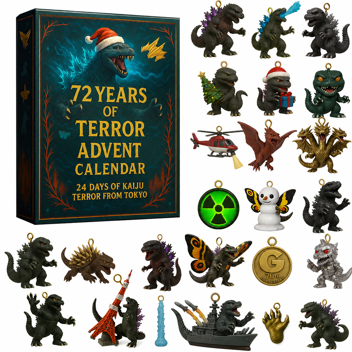 🦖Godzilla Kaiju Advent Calendar, 24‑Day Christmas Countdown Calendar