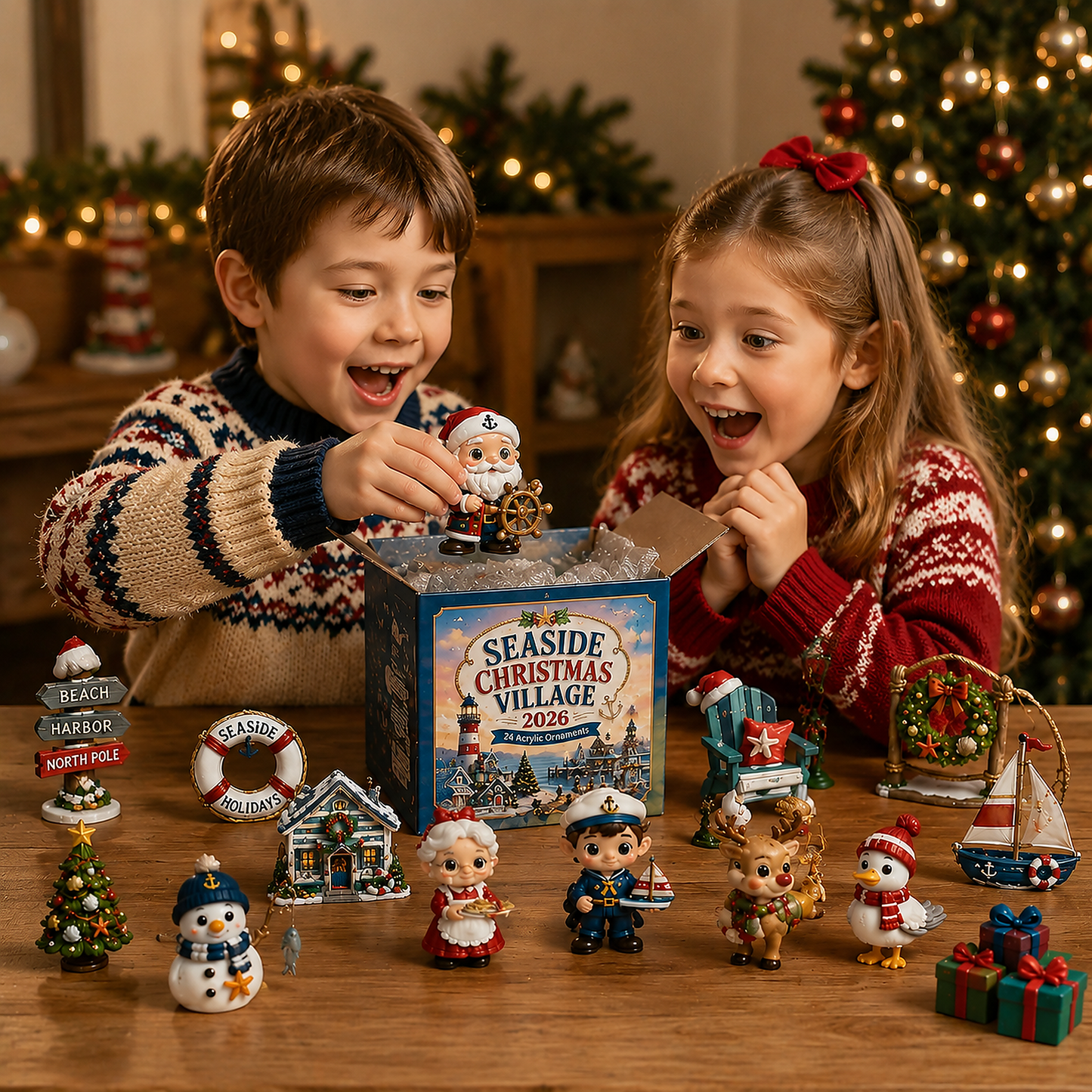 🌊 Seaside Christmas Village Advent Calendar 2026 - 24-Day Festive Countdown