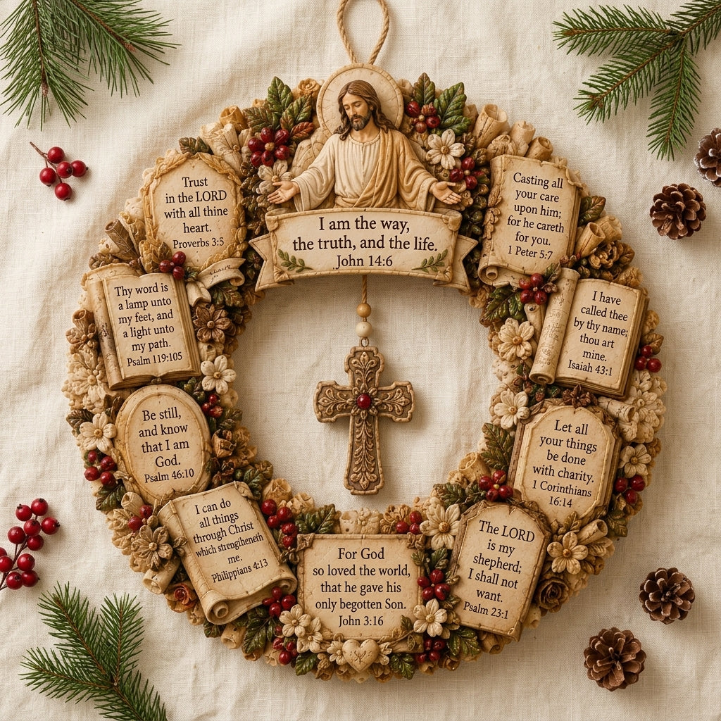 ✨❤️ Christian Scripture Wreath Wall Hanging
