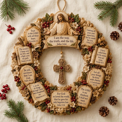 ✨❤️ Christian Scripture Wreath Wall Hanging