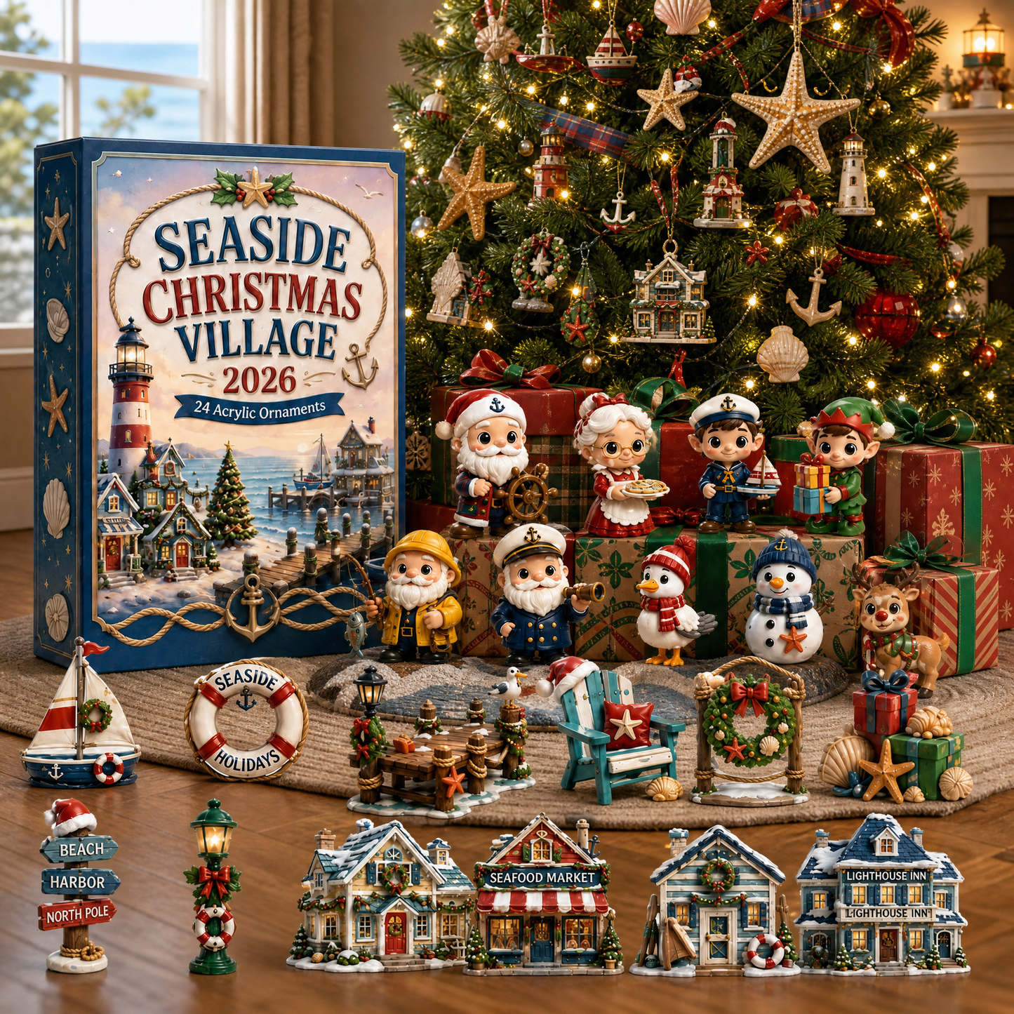 🌊 Seaside Christmas Village Advent Calendar 2026 - 24-Day Festive Countdown