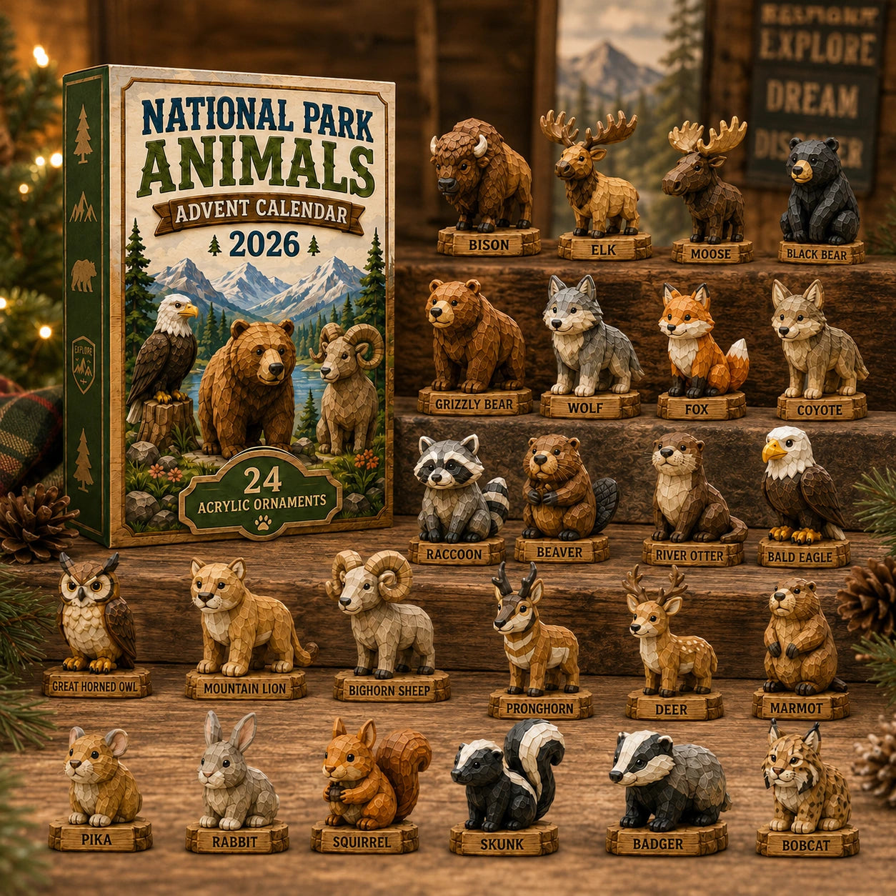 National Park Animals Advent Calendar 24 styles display