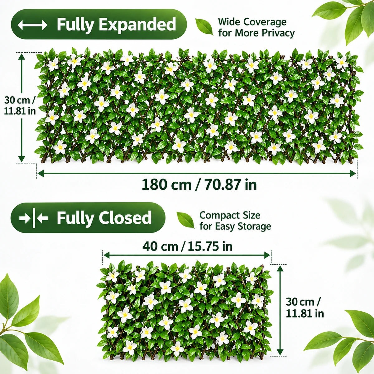 Expandable floral lattice shown fully expanded and fully closed