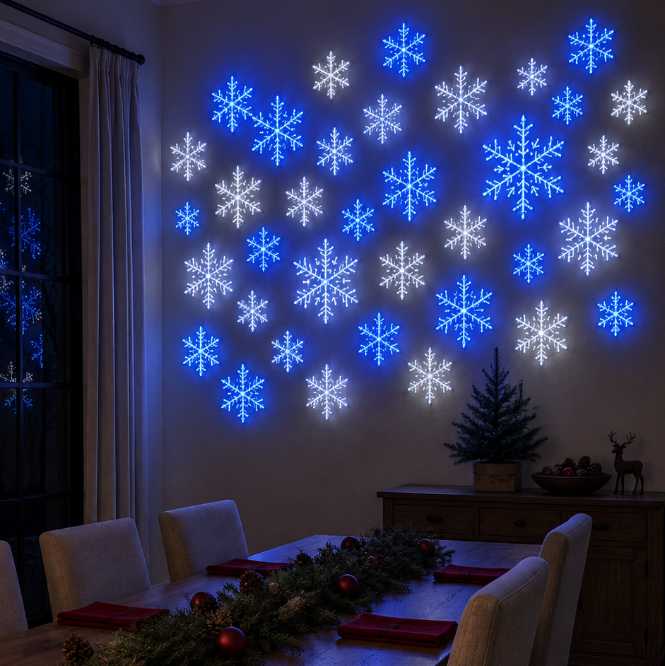 LightFlake™ LED Snowflake Wall Set