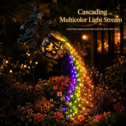 Lighted Flying Witch Cauldron Garden Stake - image 4