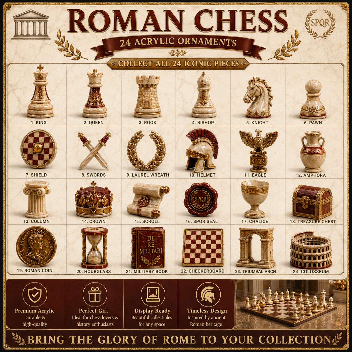 ♟️🏛️ 24 Days of Roman Strategy – Ancient Empire Chess Collector Countdown 2026