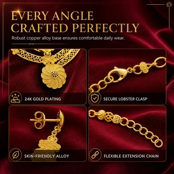 Product detail features including clasp extension chain and alloy