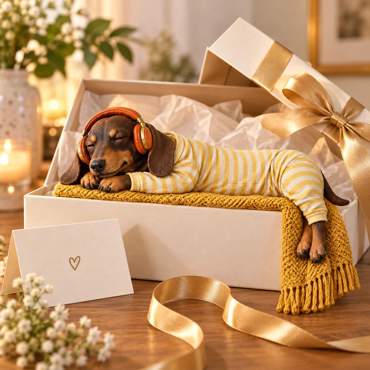 Sleeping dachshund door topper