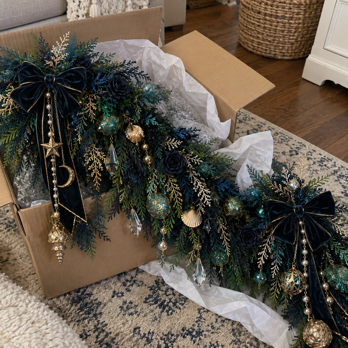 Customer unboxing the Sea Witch Garland