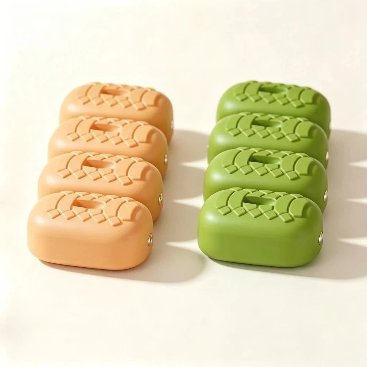 Green and orange magnetic game blocks