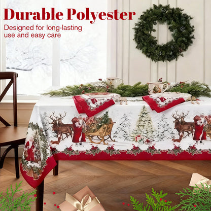 🎄✨ Festive Christmas Tablecloth Collection – Elegant Holiday Patterns for a Warm & Beautiful Table