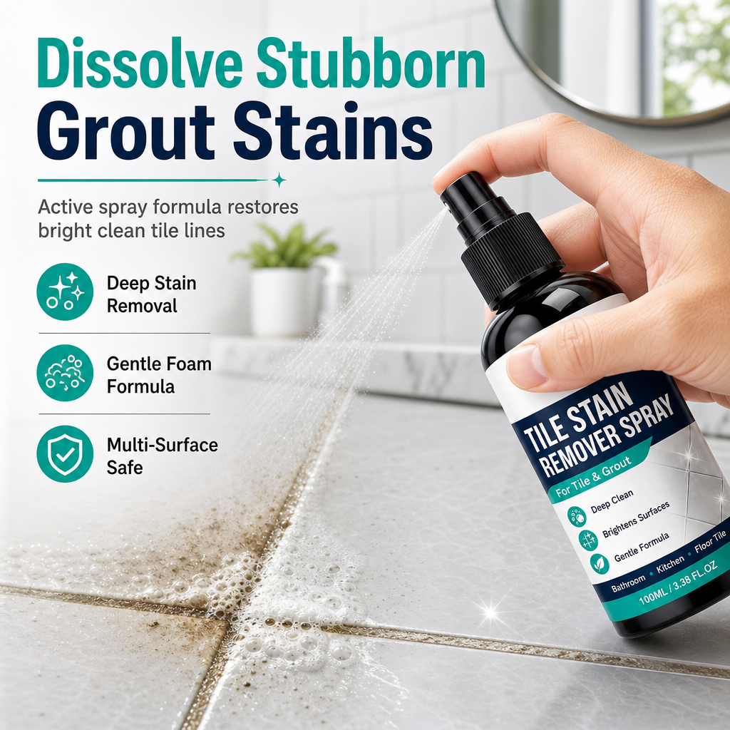 🧼🎯Grout Cleaning Spray – Easy Care for Tile Lines & Damp-Area Stains